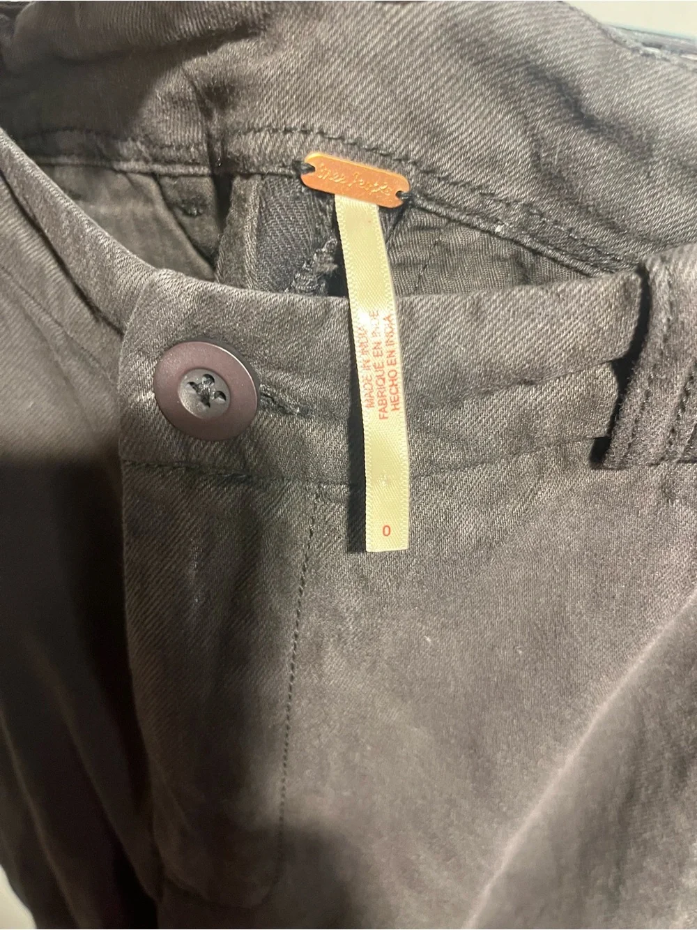 FREE PEOPLE Spotlight Washed Barrel Shape Dropped Fit Chino Trousers Sz 0